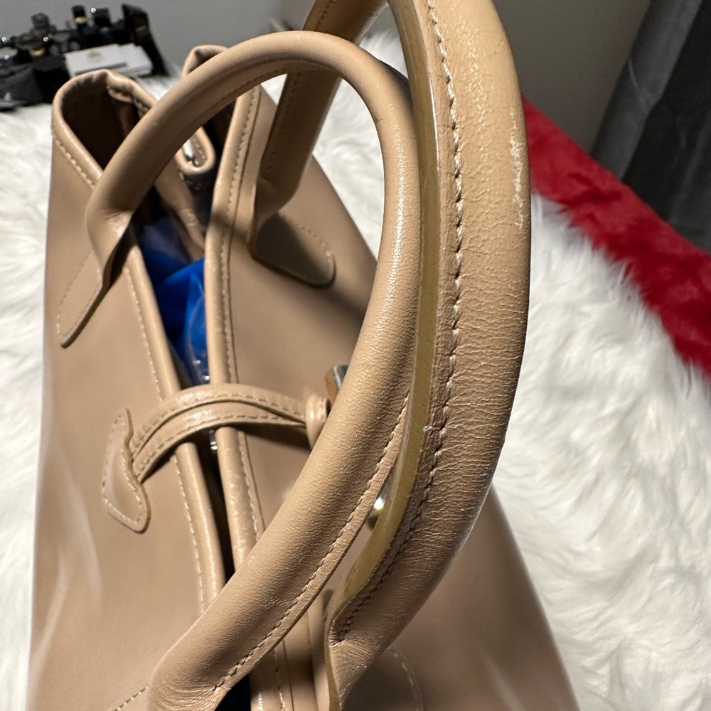 BEAUTIFUL - beige leather handbag - Picture 4 of 8